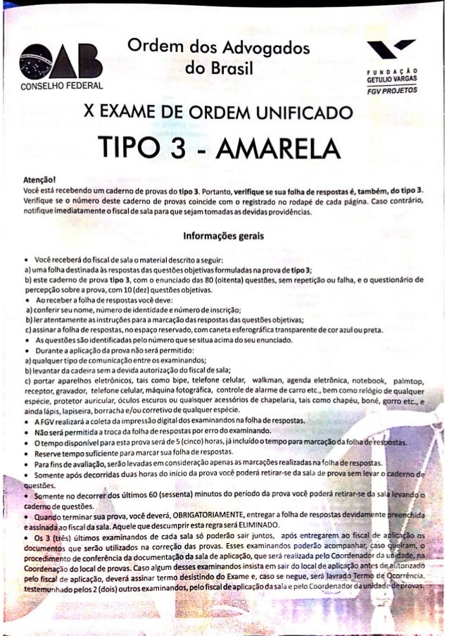 Proximo exame da ordem