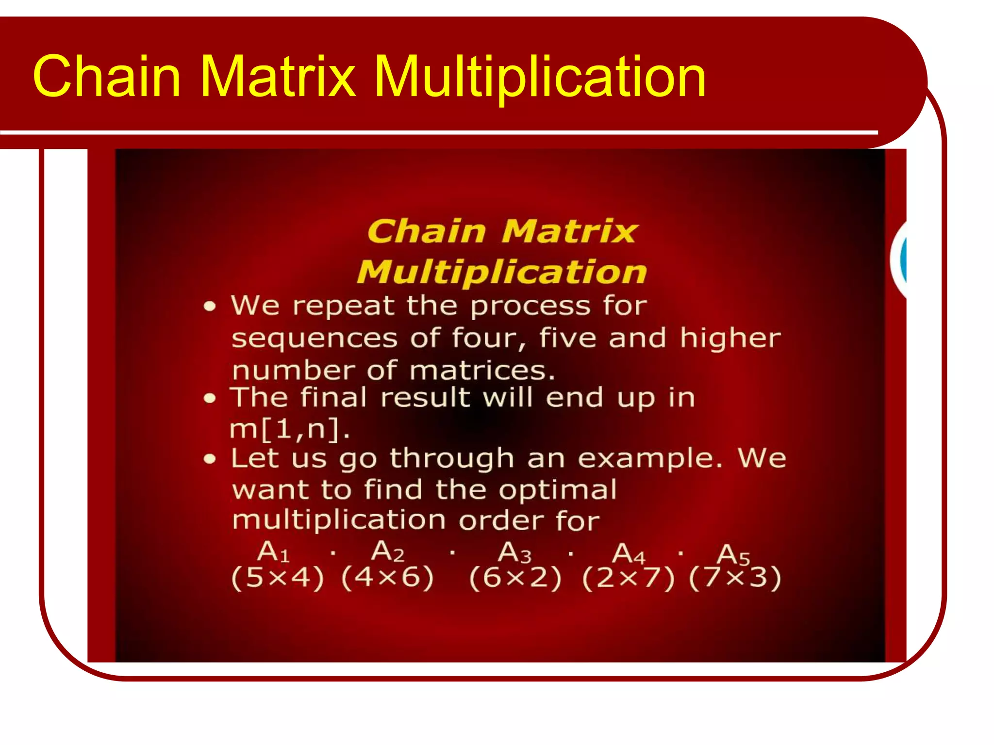 Chain Matrix Multiplication