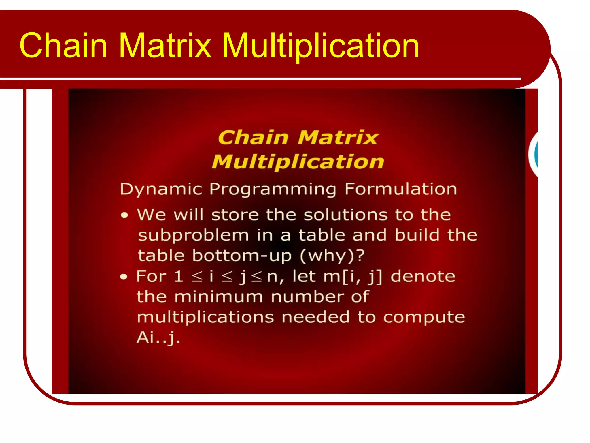 Chain Matrix Multiplication