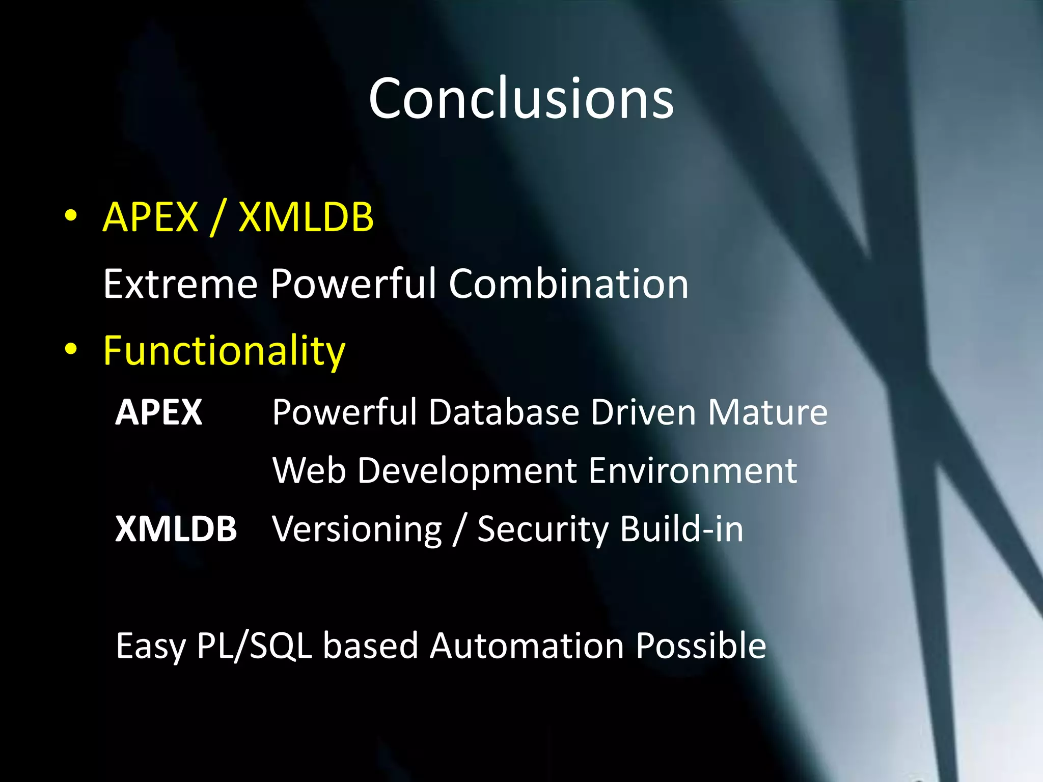 Version ControlAPEX has no files – at least, not a lot