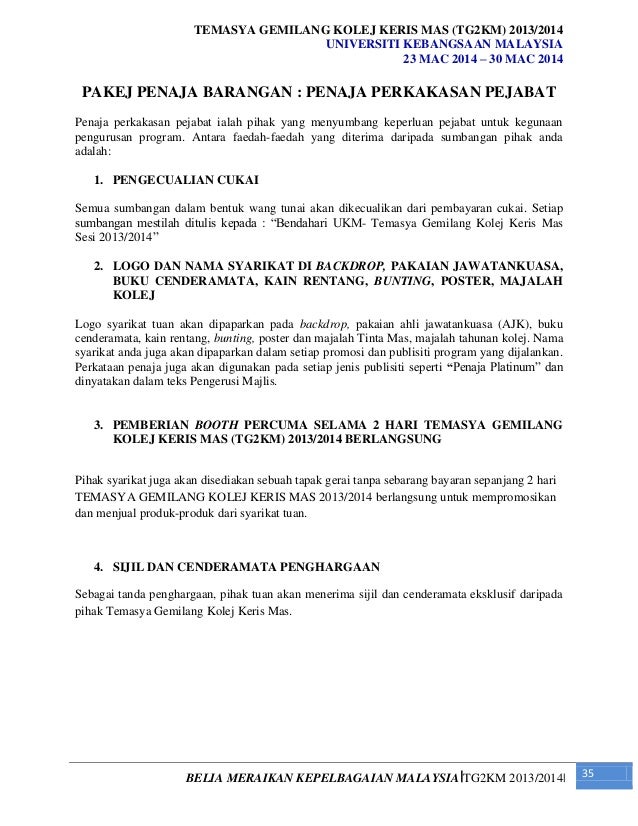 Kertas kerja temasya gemilang kolej keris mas 20132014