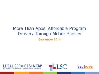 Mobile Phones for Service Delivery--September 2014