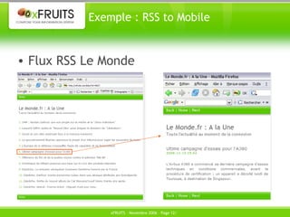 Exemple : RSS to Mobile Flux RSS Le Monde 