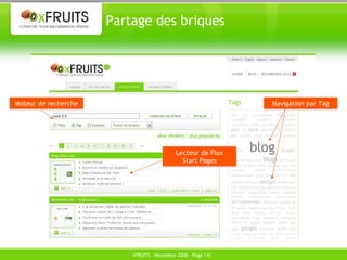 Partage des briques Moteur de recherche Navigation par Tag Lecteur de Flux Start Pages 