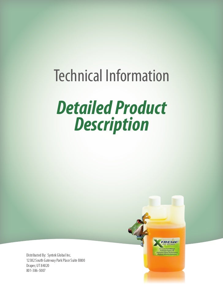 Syntek Xtreme Fuel Treatment XFT Detailed Product Description