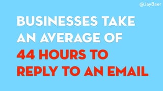 businesses take
an average of
44 hours to
reply to an email
@JayBaer
 