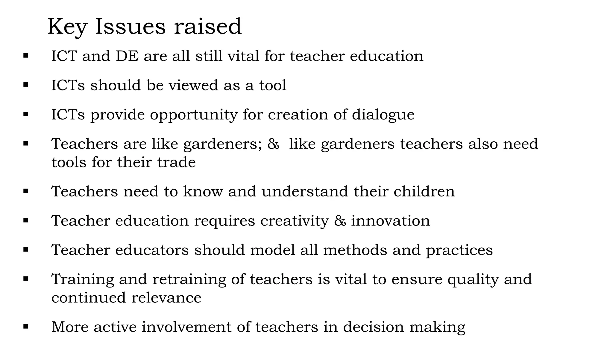 Summary of ict and distance education for teacher 17th march | PPT
