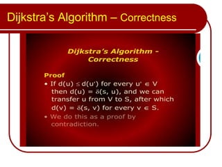 Dijkstra’s Algorithm – Correctness