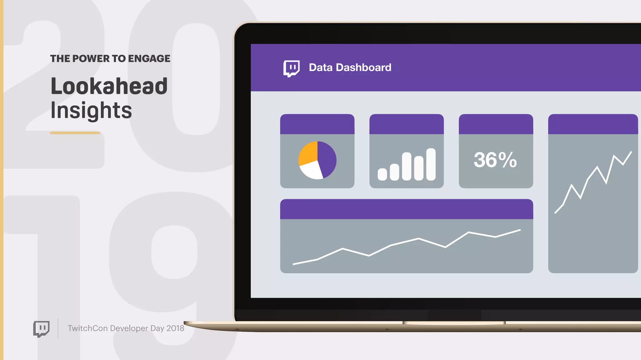TwitchCon Developer Day 2018
20Lookahead  
Insights
THE POWER TO ENGAGE
36%
Data Dashboard
 