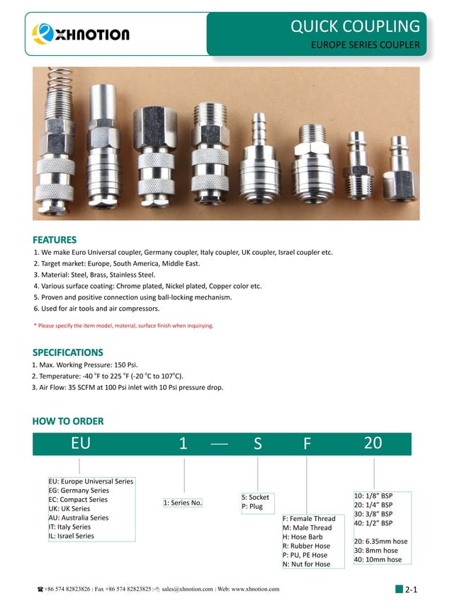 pneumatic fittings catalogue 20172