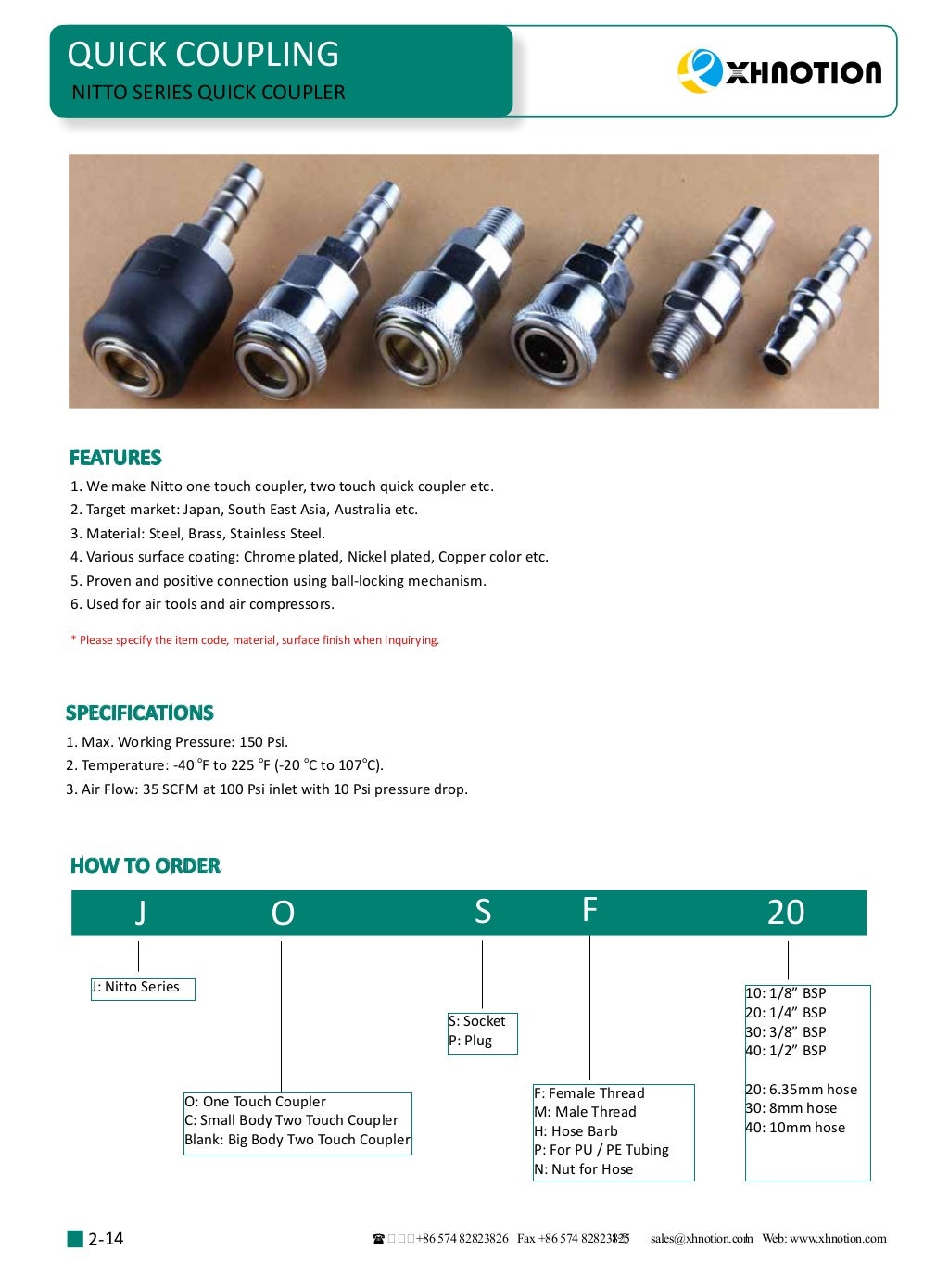 pneumatic fittings catalogue 20172