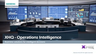 siemens.com/xhq
Siemens AG 2015 All rights reserved.
XHQ - Operations Intelligence
Real-time solutions for intelligent decisions
 