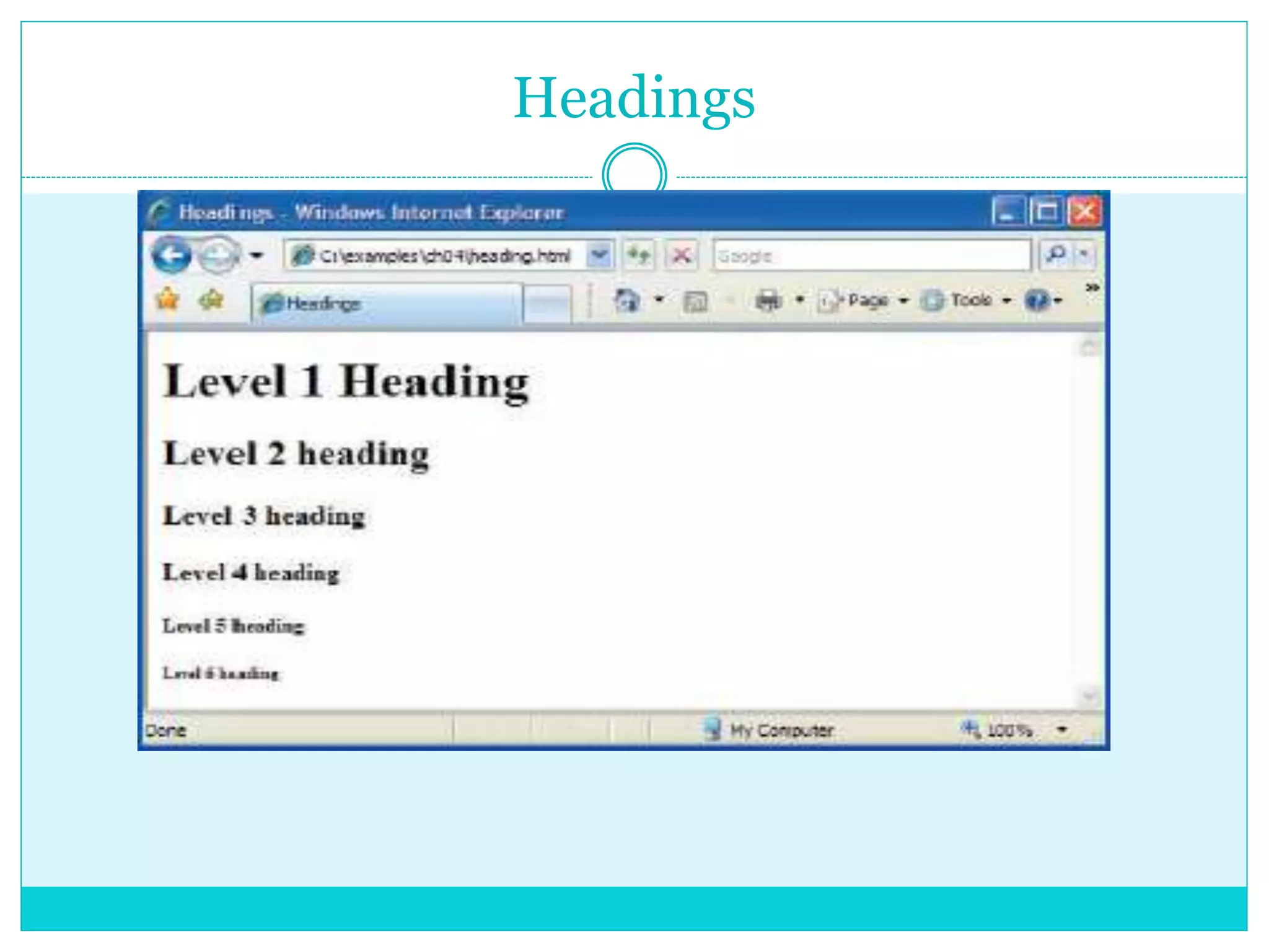 Headings
 