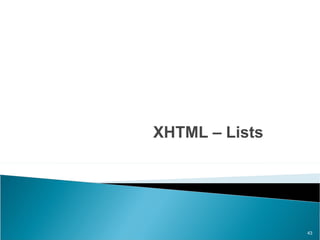 XHTML – Lists 