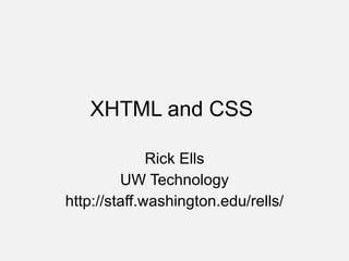 XHTML and CSS | PPT