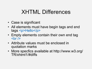 XHTML and CSS | PPT