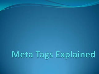 Meta Tags Explained