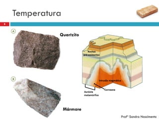 Temperatura
8
Mármore
Quartzito
Profª Sandra Nascimento
 
