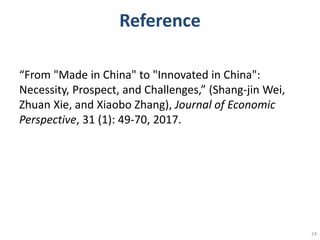 From "Made in China" to "Innovated in China"