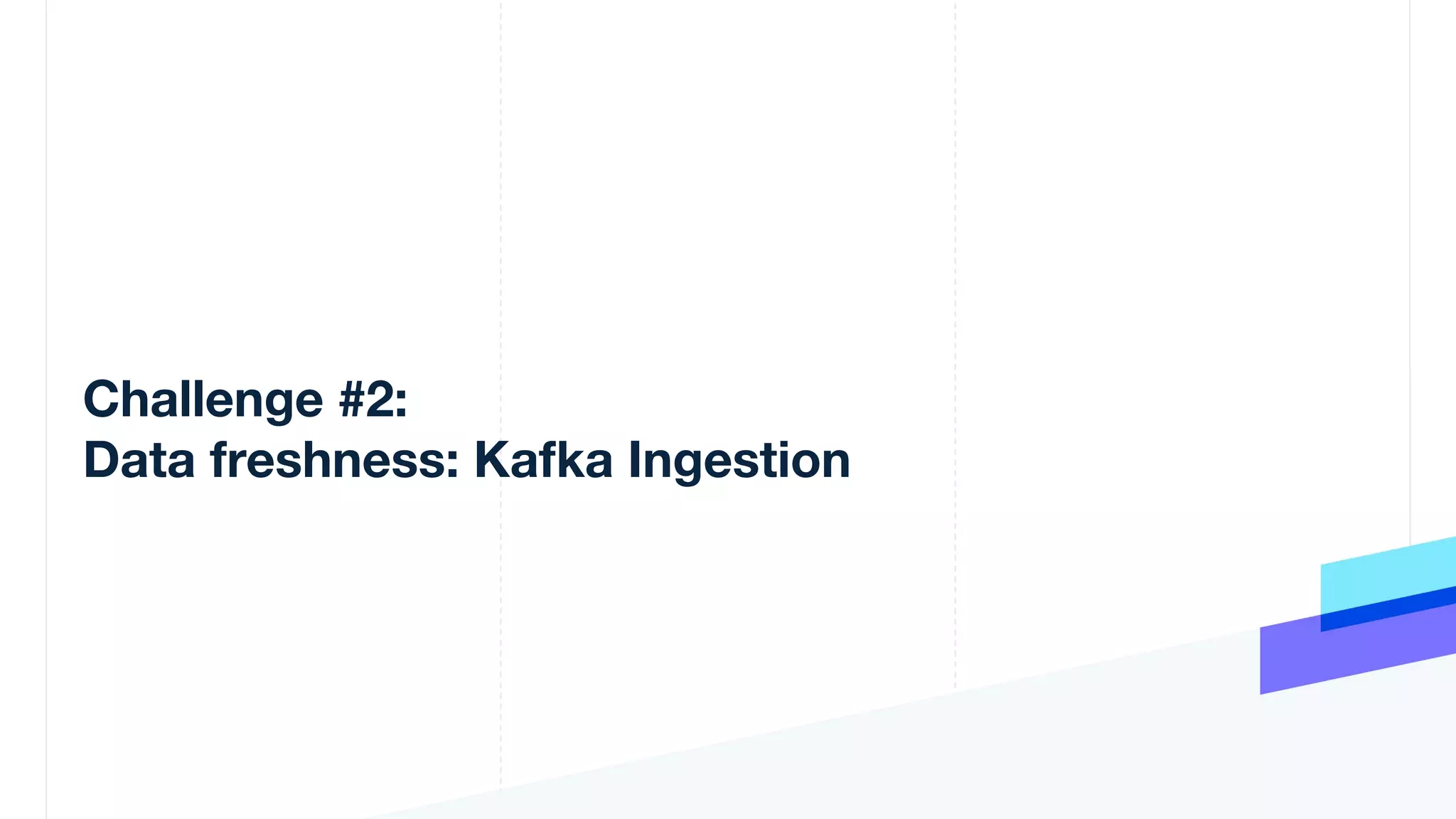 Challenge #2:
Data freshness: Kafka Ingestion
 