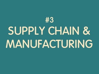 #3
SUPPLY CHAIN &
MANUFACTURING
 