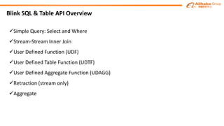 Flink SQL & TableAPI in Large Scale Production at Alibaba | PPT
