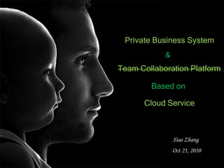 Private Business System & Team Collaboration Platform Based on  Cloud Service Xiao Zhang Oct 25, 2010 