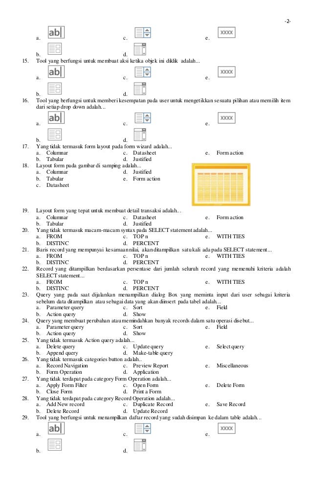 Soal Dan Jawaban Basis Data Kelas 11 Semester 2 - Jejak Pelajar