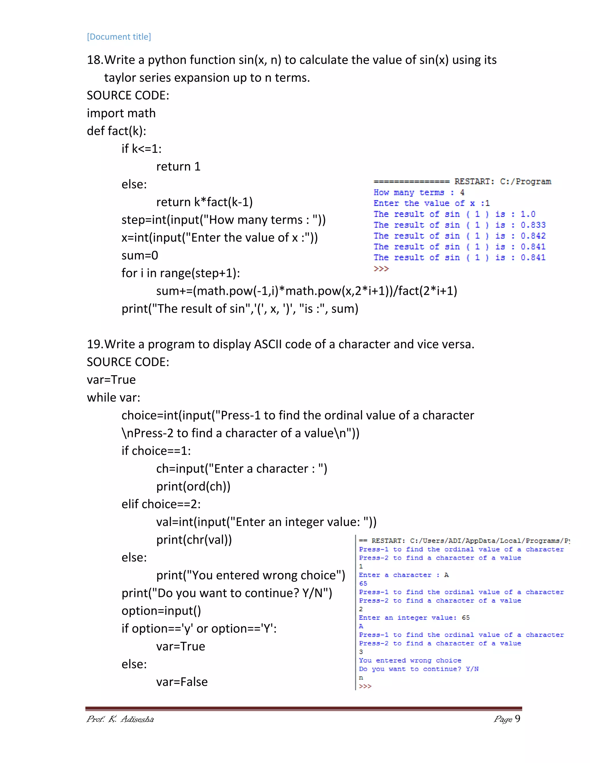 Xi CBSE Computer Science lab programs | PDF