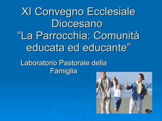 XI Convegno Ecclesiale Diocesano  “La Parrocchia: Comunità educata ed educante” Laboratorio Pastorale della Famiglia 