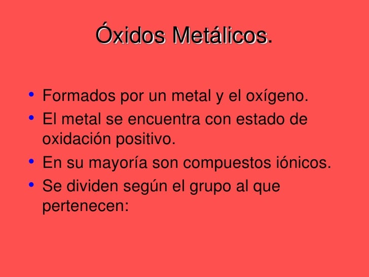 óXidos formulacionnomenclaturaaplicación