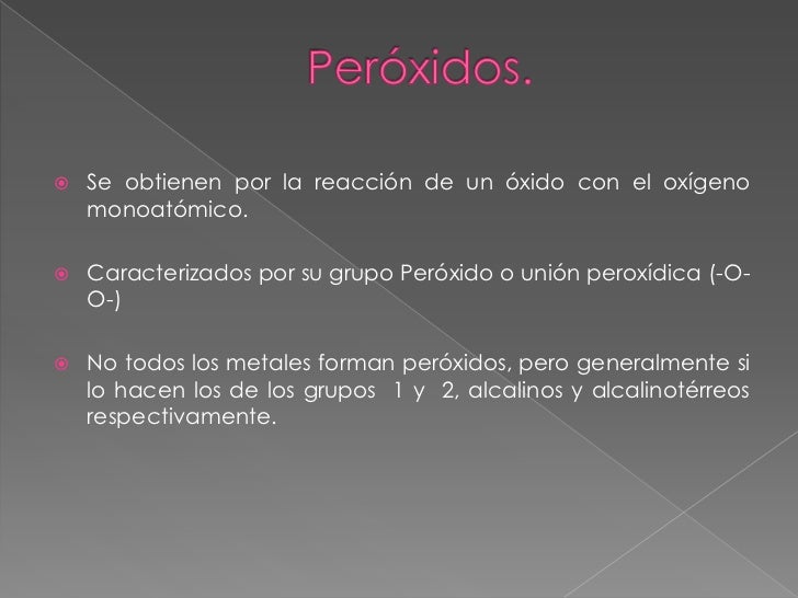óXidos, peróxidos y superóxidos