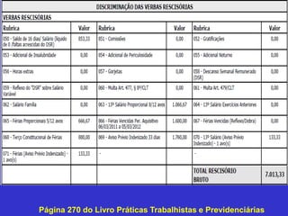Página 270 do Livro Práticas Trabalhistas e Previdenciárias
 