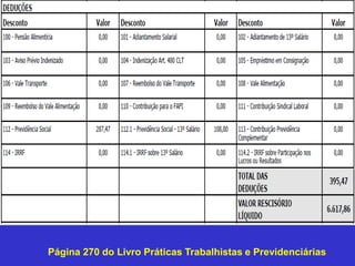 Página 270 do Livro Práticas Trabalhistas e Previdenciárias
 