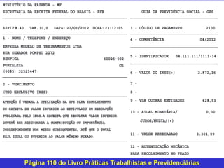 Página 110 do Livro Práticas Trabalhistas e Previdenciárias
 