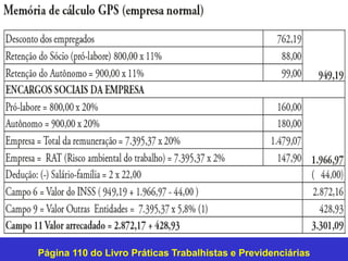 Página 110 do Livro Práticas Trabalhistas e Previdenciárias
 