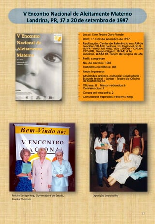 V Encontro Nacional de Aleitamento Materno
Londrina, PR, 17 a 20 de setembro de 1997
Boneca Mamalu com sua filha Lumama co...