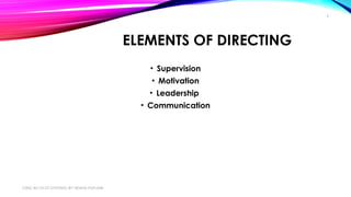 directing - motivation leadership communication | PPTX