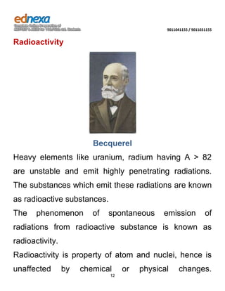 Radioactivit2 Notes for Atoms Molecules and Nuclei - Part III | DOCX