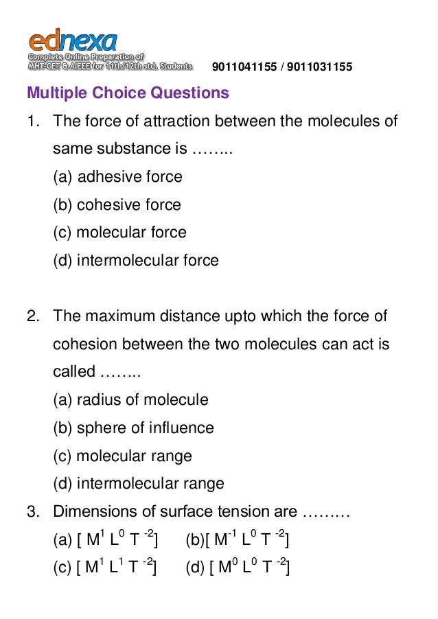 Understanding Surface Tension Part 1 12th Physics