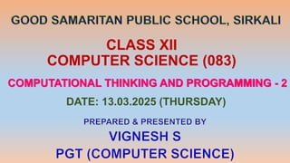 XII CS - 13.03.2025 (1).pdf for python begging | PDF