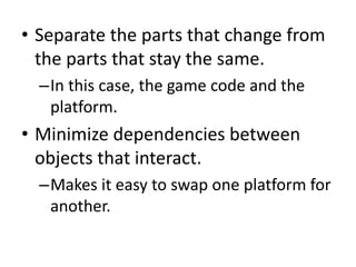 Main Program Code 
Notice the major similarities (and minor differences) between 
the PC and Android launchers for Snow vs. Man. 
PC Version 
public static void main(String[] args) 
{ 
// Create the game's start screen. 
MHScreen startingScreen = new SVMMainMenuScreen(); 
// Configure video settings. 
MHVideoSettings displaySettings = new MHVideoSettings(); 
displaySettings.windowCaption = "Snow Vs. Man"; 
displaySettings.displayWidth = 800; 
displaySettings.displayHeight = 480; 
// Launch the game. 
MHPCPlatform.run(new JFrame(), 
startingScreen, displaySettings); 
} 
Android Version 
protected void onCreate(Bundle savedInstanceState) 
{ 
// Initialize the Android activity. 
super.onCreate(savedInstanceState); 
// Create the game's start screen. 
MHScreen startingScreen = new SVMMainMenuScreen(); 
// Configure video settings. 
MHVideoSettings displaySettings = new MHVideoSettings(); 
displaySettings.windowCaption = "Snow Vs. Man"; 
displaySettings.displayWidth = 800; 
displaySettings.displayHeight = 480; 
// Launch the game. 
MHAndroidPlatform.run(this, 
startingScreen, displaySettings); 
} 
 