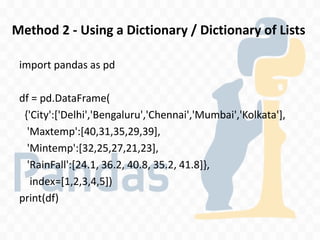 XII IP Ch 2 Python Pandas - II DataFrame.pdf