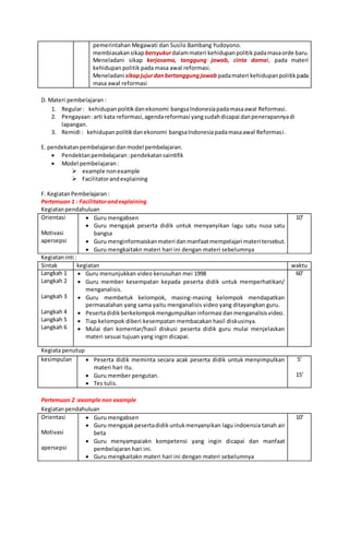 RPP sejarah Indonesia Klas XII