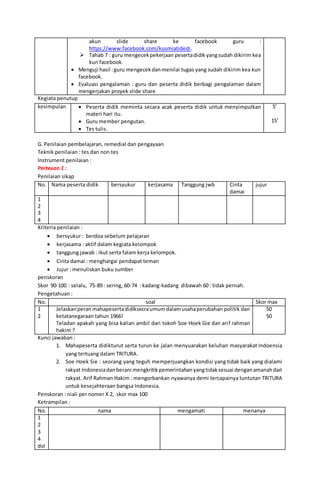 RPP sejarah Indonesia Klas XII