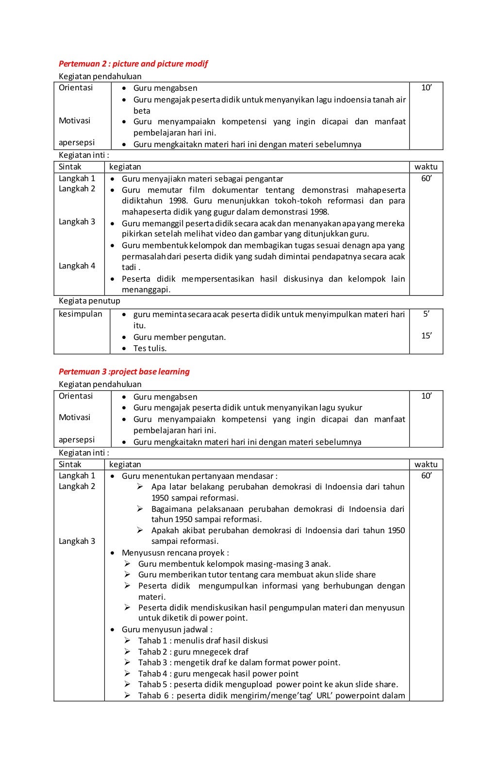 RPP sejarah Indonesia Klas XII