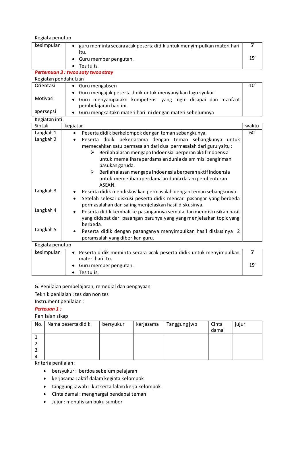 RPP sejarah Indonesia Klas XII