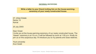 CBSE 12- English - Short Compositions Invitations Replies-Formal ...