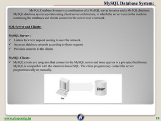 CBSE XII Database Concepts And MySQL Presentation | PDF