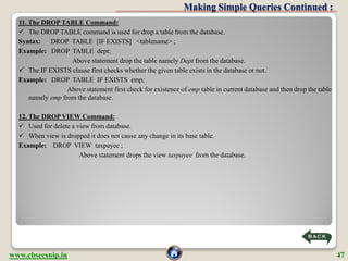 CBSE XII Database Concepts And MySQL Presentation | PDF